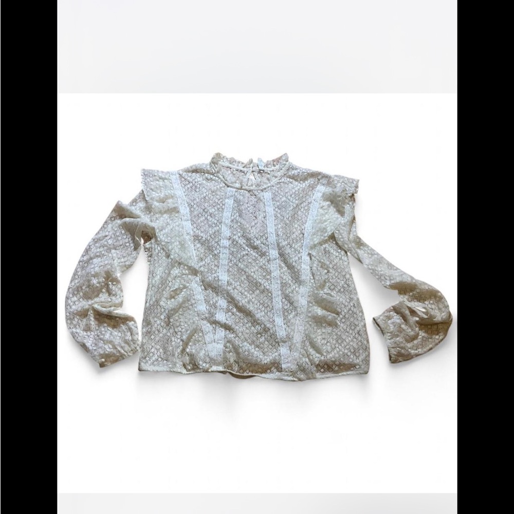 Free People Cream Lace cottagecore fairycore blouse boho festival‎